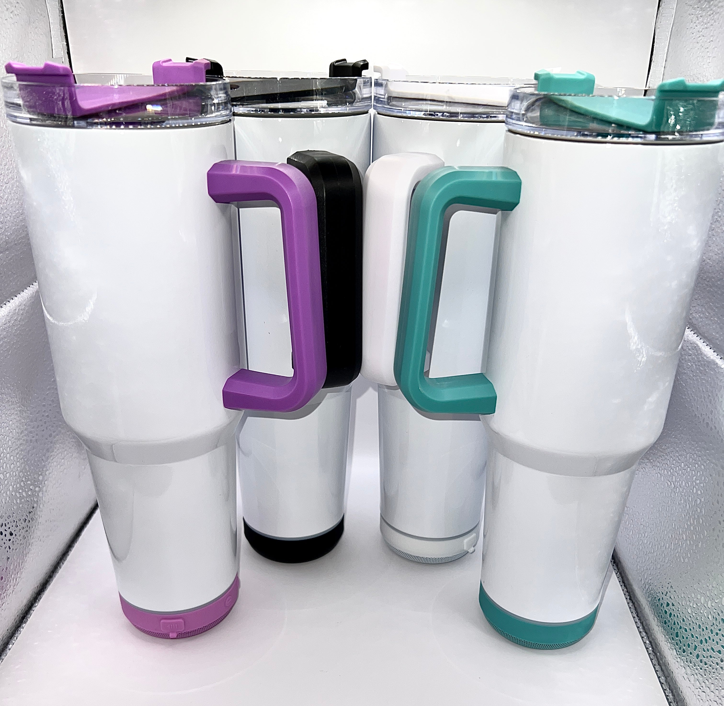 Tumbler Bomber BLUETOOTH Speaker 40oz Insulated Mug with Handle