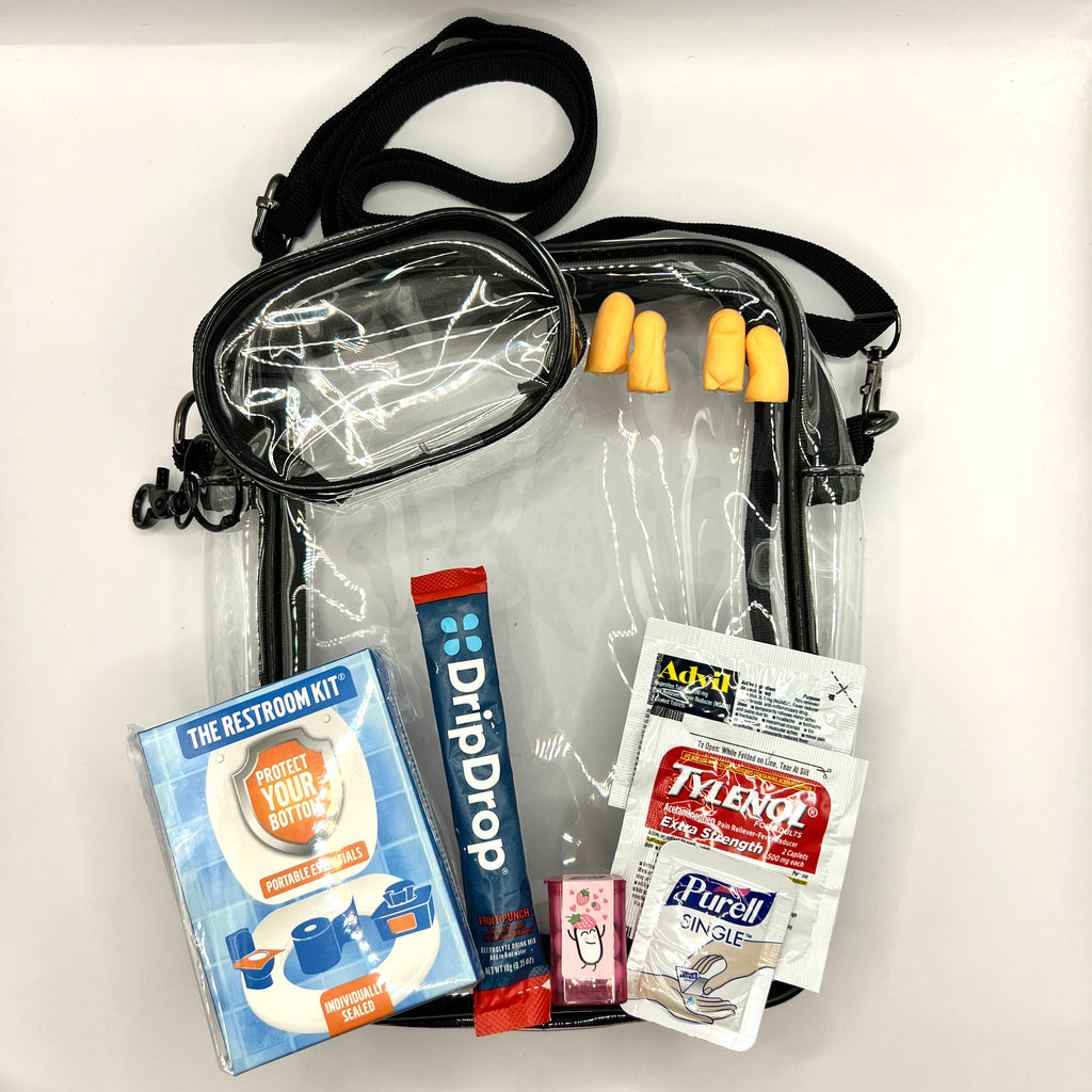 Cross Body Bag Clear Stadium/Concert Venue Approved Survival Kit