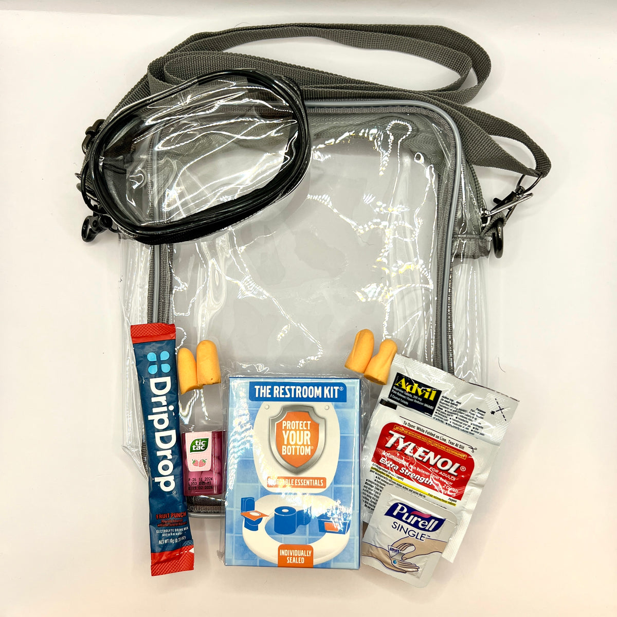 Cross Body Bag Clear Stadium/Concert Venue Approved Survival Kit
