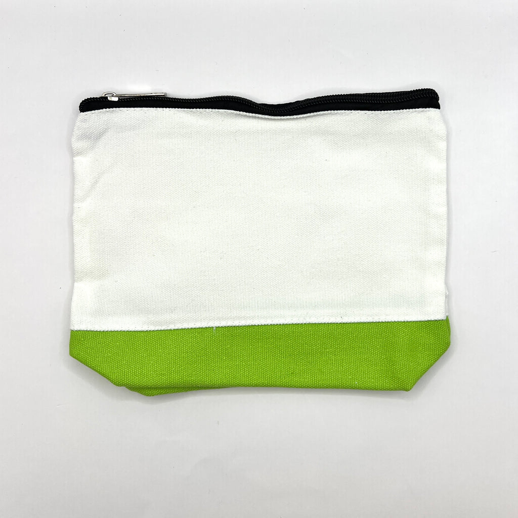 Zipper Pouch-Large Two Toned Color and Cream Canvas