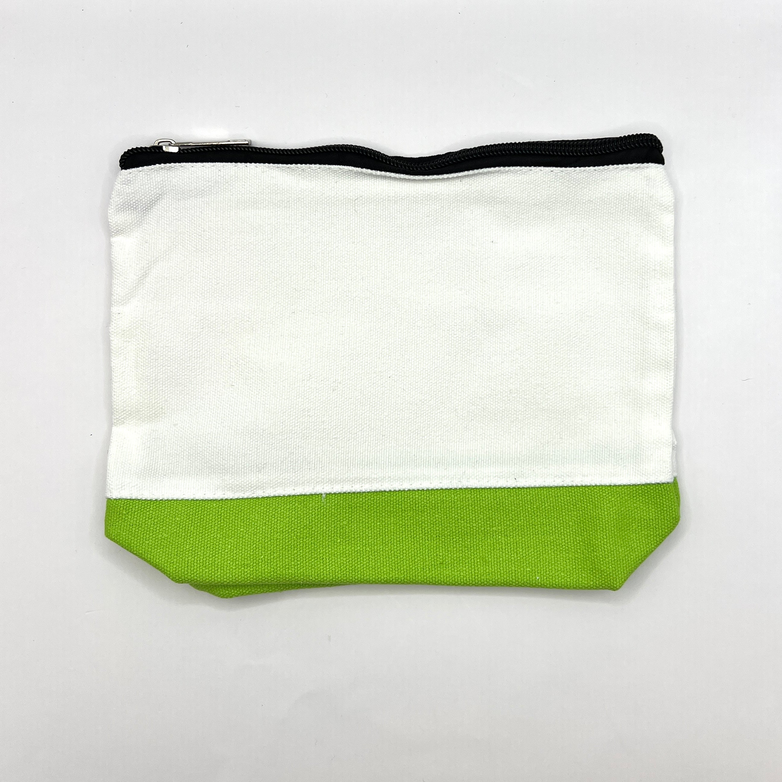 Zipper Pouch-Large Two Toned Color and Cream Canvas