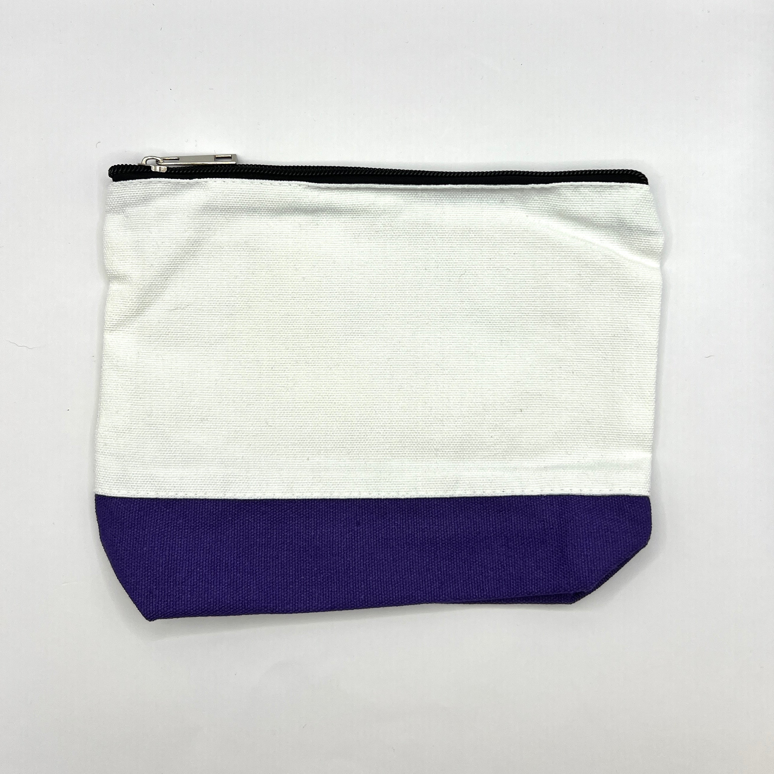 Zipper Pouch-Large Two Toned Color and Cream Canvas