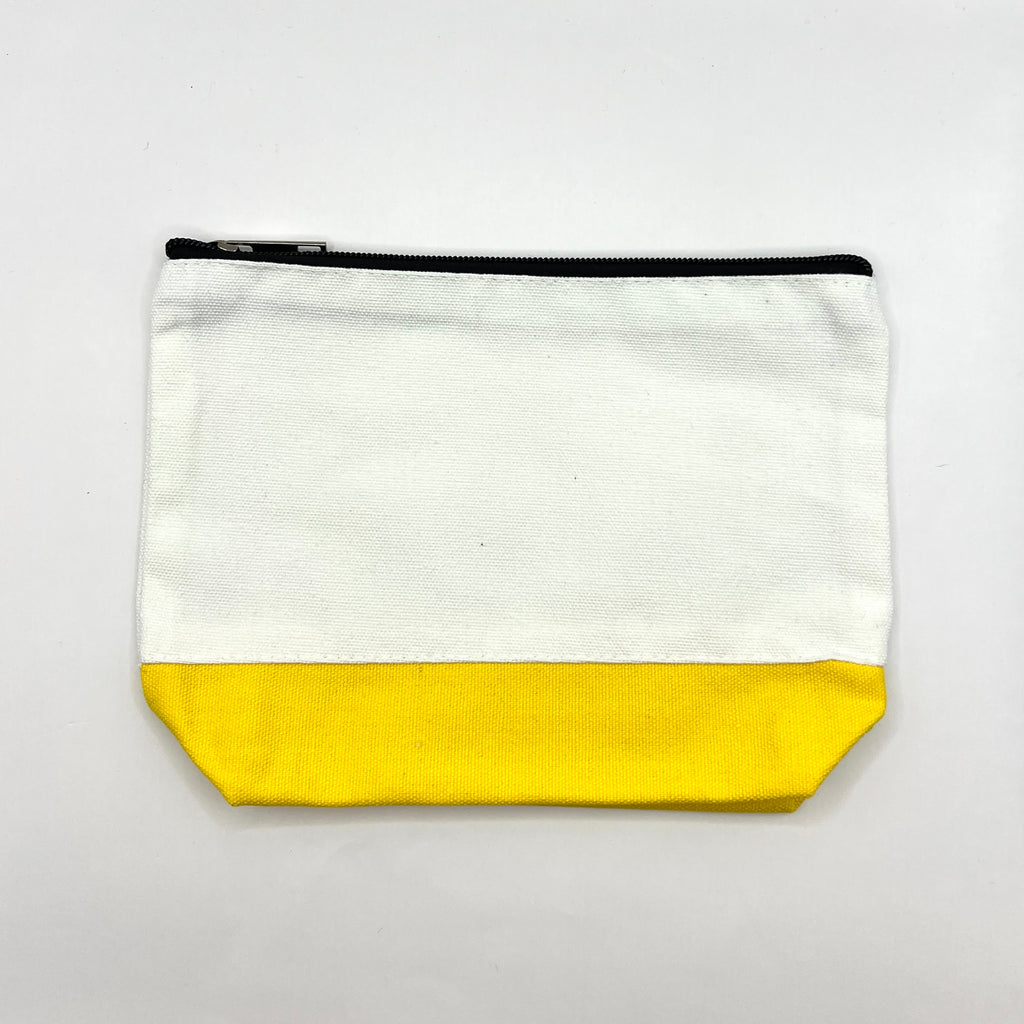 Zipper Pouch-Large Two Toned Color and Cream Canvas