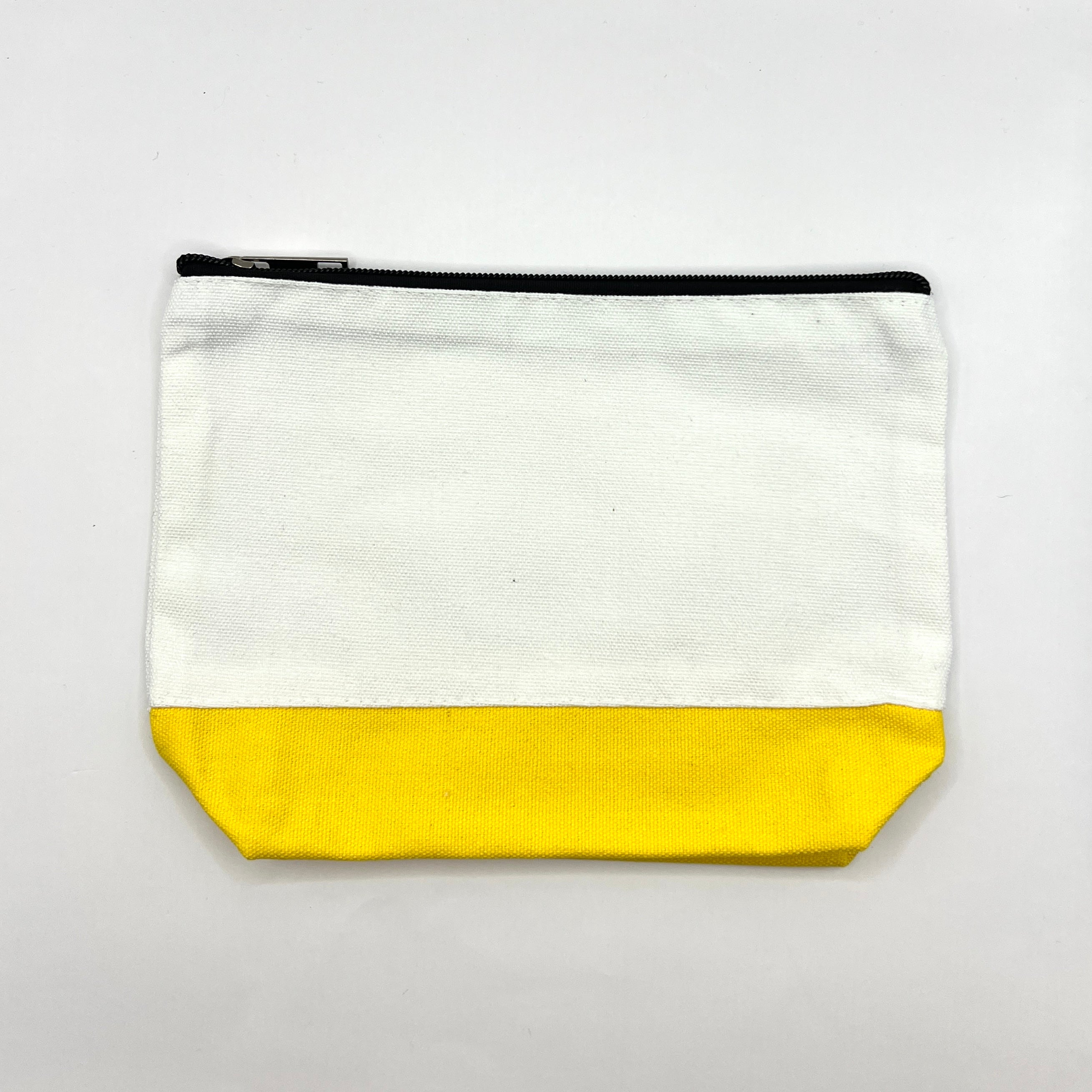 Zipper Pouch-Large Two Toned Color and Cream Canvas
