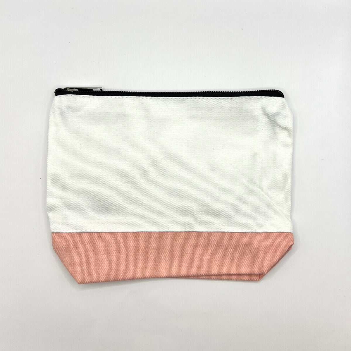 Zipper Pouch-Large Two Toned Color and Cream Canvas