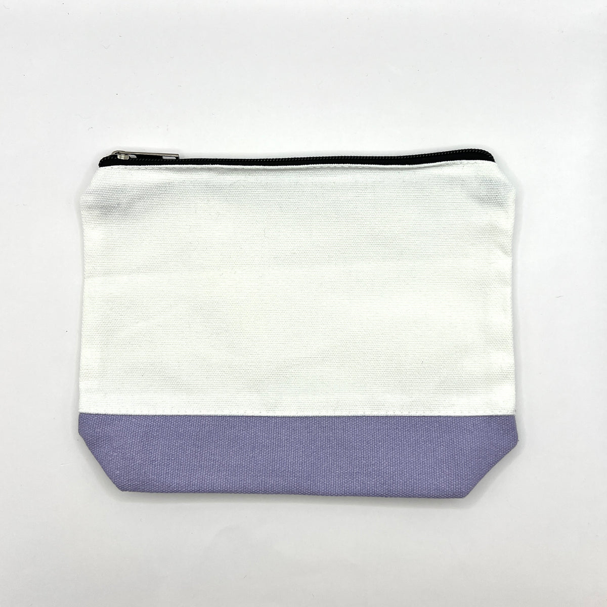 Zipper Pouch-Large Two Toned Color and Cream Canvas