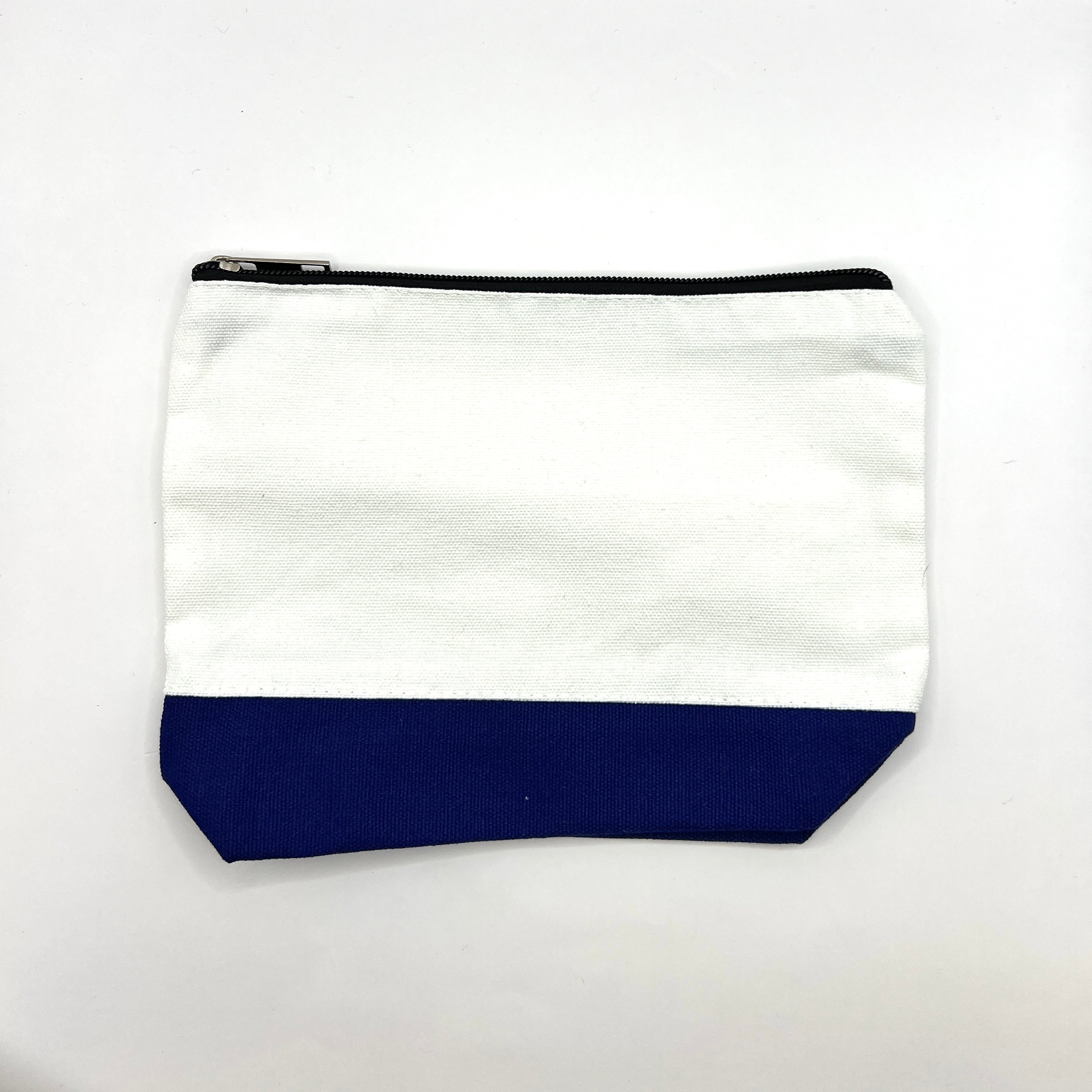 Zipper Pouch-Large Two Toned Color and Cream Canvas