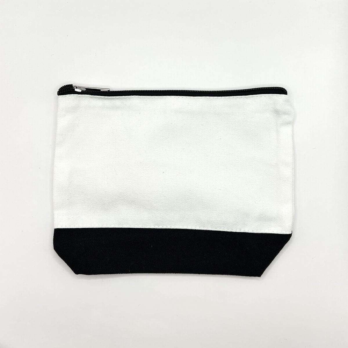 Zipper Pouch-Large Two Toned Color and Cream Canvas