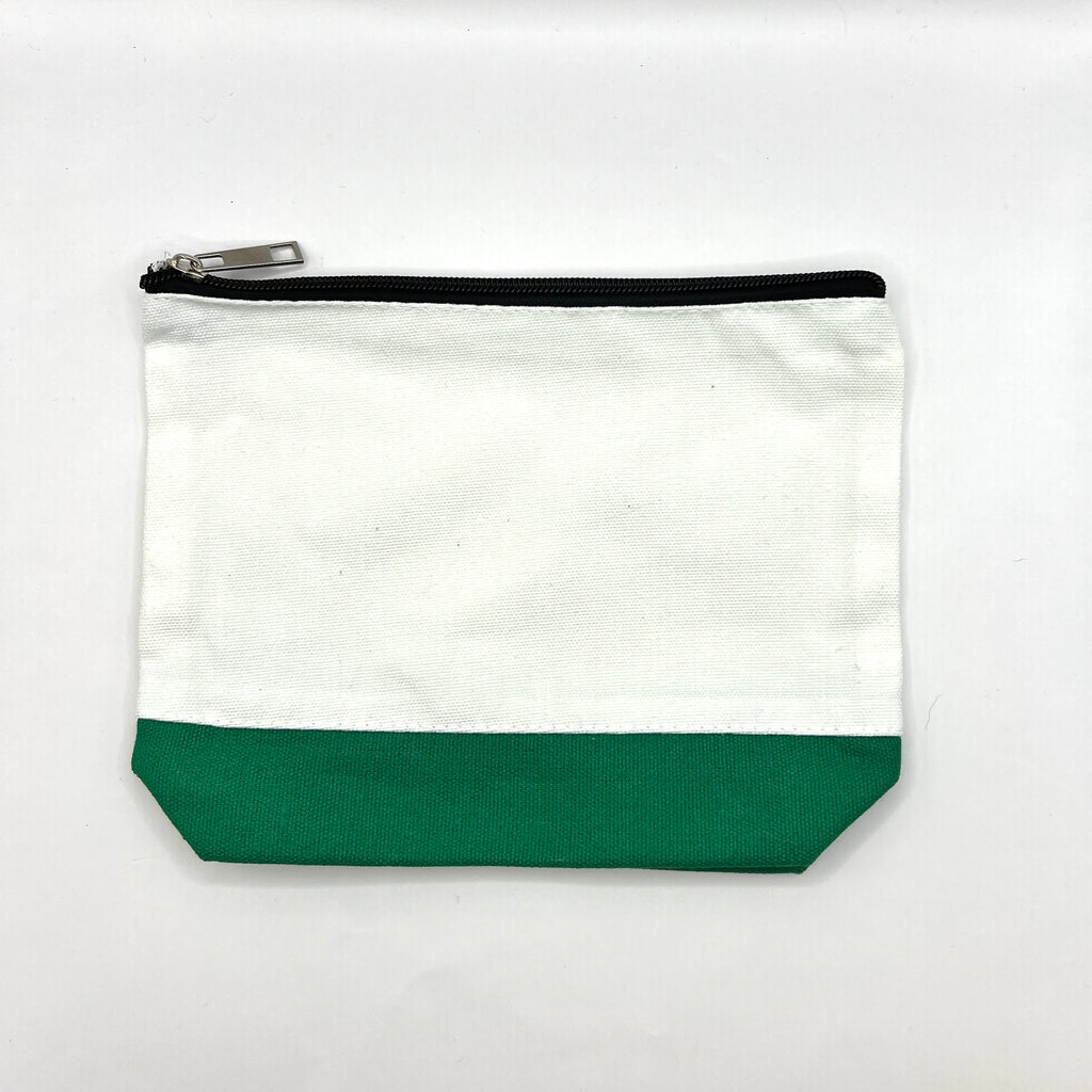 Zipper Pouch-Large Two Toned Color and Cream Canvas