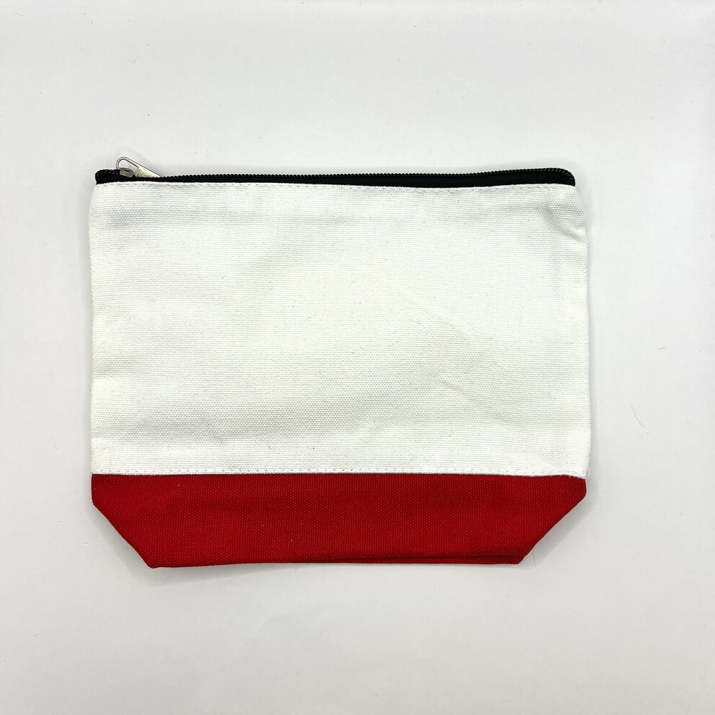 Zipper Pouch-Large Two Toned Color and Cream Canvas